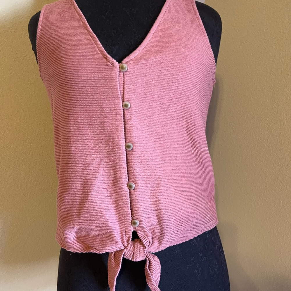 ❤️ Texture and thread by madewell ribbed tie front button down top